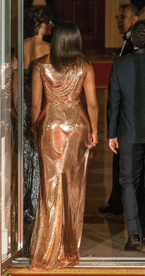 michelle obama gold dress versace